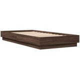 vidaXL Posteljni okvir LED lučkami rjavi hrast 100x200 cm | Shoptok.si