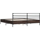 Okvir za krevet smeđi hrast 200x200cm konstruirano drvo i metal | shoptok.hr