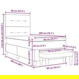 Box Postelja s podlogo z vzmetnico in klopjo Taupe 90x200 cm Tkanina, (22049542) | Shoptok.si
