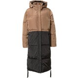 SECOND FEMALE Zimski plašč 'Buff' svetlo rjava / temno rjava | Shoptok.si