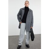 Trendyol anthracite men's regular fit winter wool blend cashew coat Cene