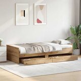  Krevetna konstrukcija s ladicama Umjetnički hrast 90 x 200 cm | shoptok.hr
