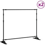  Stalci za pozadinu 2 kom crni 254 x 243 cm čelični | Eponuda.com