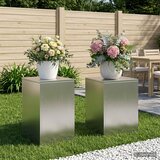  Stalak za biljke 2 pcs Srebrna 30 x 30 x 40 cm Čelik Slike