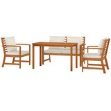  4-dijelni vrtni blagovaonski set s jastucima od bagremovog drva | shoptok.hr