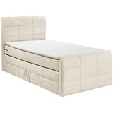 MID.YOU POSTELJA BOXSPRING 100 cm x 200 cm , tekstil, leseni material krem barve | Shoptok.si