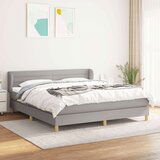  Box spring postelja z vzmetnico svetlo siva 180x200 cm blago, (20930279) Cene