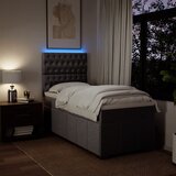  Krevet s oprugama i madracem smeđesivi 100 x 200 cm od tkanine | shoptok.hr