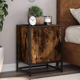 vidaXL Nočna omarica 2 kosa dimljen hrast 40x31x50 cm inž. les/kovina | Shoptok.si