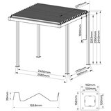 Gardenson Pergola Origin, Antracit, 2,5x2,5m | Shoptok.si
