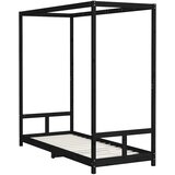  Okvir za dječji krevet crni 80 x 200 cm od masivne borovine | shoptok.hr