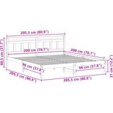  Konstrukcija postelje Rjava 200 x 200 cm Masivno borovo les, (5000127148) | Shoptok.si