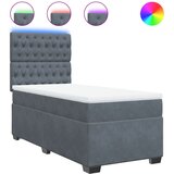 vidaXL Box spring postelja z vzmetnico temno siva 80x200 cm žamet, (21306419) Cene