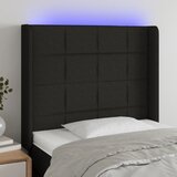 vidaXL LED posteljno vzglavje črno 83x16x118/128 cm blago Cene