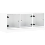 Maison Chic TV omarica - TV stojalo - Televizijska omarica s steklenimi vrati bela 102x37x42 cm, (21698892) Cene