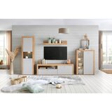 Mömax Vitrina Canberra, Hrast, Svetlo Siva | Shoptok.si