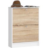 AKORD OMARICA ZA ČEVLJE 2 NAGIBNA BELO / SONOMA HRAST, (21713453) | Shoptok.si