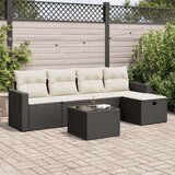 vidaXL 6-dijelni set vrtnih sofa s jastucima crni od poliratana | shoptok.hr