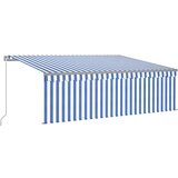 Maison Chic Ročno zložljiva tenda - Senčniki s senčilom 4x3 m modra in bela, (22039052) | Shoptok.si