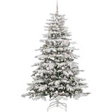 vidaXL Umetno Zložljivo Božično Drevo Bela 210 cm PE in PVC | Shoptok.si