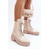 Boto Women's Workery Boots Eco Leather Light Beige Irande | Shoptok.si