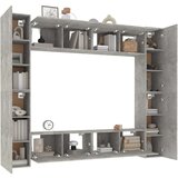  8-dijelni set TV ormarića siva boja betona konstruirano drvo | shoptok.hr