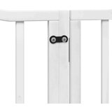 vidaXL Ograda za pse z vrati zložljiva 6 panelov bela 480 cm les | Shoptok.si
