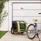 Prikolica za bicikl za pse zeleno-siva od tkanine i željeza | shoptok.hr