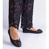 Gemre Black ballerinas decorated with a little flower America | Shoptok.si