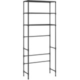  Stalak za pohranu iznad perilice 3 razine crni 69 x 28 x 169 cm | shoptok.hr