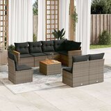  9-dijelni set vrtnih sofa od poliratana s jastucima sivi | shoptok.hr
