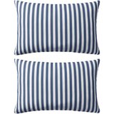 vidaXL Zunanje blazine 2 kosa črtaste 60x40 cm mornarsko modre, (21050179) | Shoptok.si