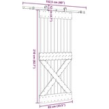  Klizna vrata s priborom za montažu 85 x 210 cm masivna borovina - 85 x 210 cm (152.5 cm) 1 križni dizajn | shoptok.hr