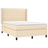  Krevet s oprugama i madracem krem 140x200 cm od tkanine | shoptok.hr