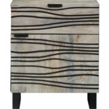 vidaXL Posteljne mize s predalom Bela in črna 50 x 33 x 60 cm | Shoptok.si