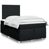vidaXL Krevet s oprugama i madracem crni 120 x 200cm od tkanine | shoptok.hr