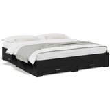 vidaXL Okvir za krevet s ladicama crni 180x200 cm konstruirano drvo Cijene