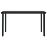  Vrtna garnitura - 4-dijelni vrtni blagovaonski set s jastucima crni Crna i smeđa Dužina stola 140 cm 4 | shoptok.hr