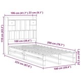  Krevet s regalom za knjige bez madraca 100 x 200 cm od borovine | shoptok.hr