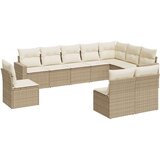  10-dijelni set vrtnih sofa s jastucima bež od poliratana | shoptok.hr