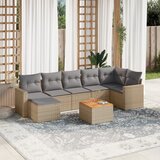 Maison Chic Seti vrtnega pohištva - Vrtna garnitura - Vrtni pohištvo set 8-delna z blazinami bež poli ratan, (21800422) | Shoptok.si
