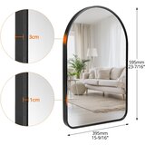 QWORK® ovalno stensko ogledalo z aluminijastim okvirjem 60×40cm | Shoptok.si
