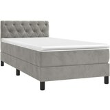Box spring krevet s madracem svjetlosivi 80 x 200 cm baršunasti | shoptok.hr