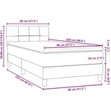  spring postelja z vzmetnico svetlo siva 80x220 cm žamet, (21791267) | Shoptok.si