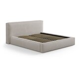 Micadoni Svijetlo sivi tapecirani bračni krevet s prostorom za odlaganje s podnicom 160x200 cm Simon – | shoptok.hr