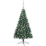  Umjetna osvijetljena polovica božićnog drvca zelena 240 cm | shoptok.hr