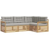 vidaXL Zunanja garnitura za sedenje 5 pcs Bela in svetlo siva, (5000281917) | Shoptok.si