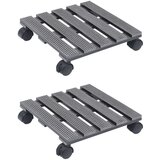 vidaXL kolica za biljke 2 kom siva 30 x 30 x 7,5 cm WPC | shoptok.hr