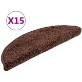  Prostirke za stepenice 15 kom 56x17x3 cm smeđe poluokrugle | shoptok.hr