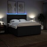  Krevet s oprugama i madracem crni 200x200 cm od tkanine | shoptok.hr